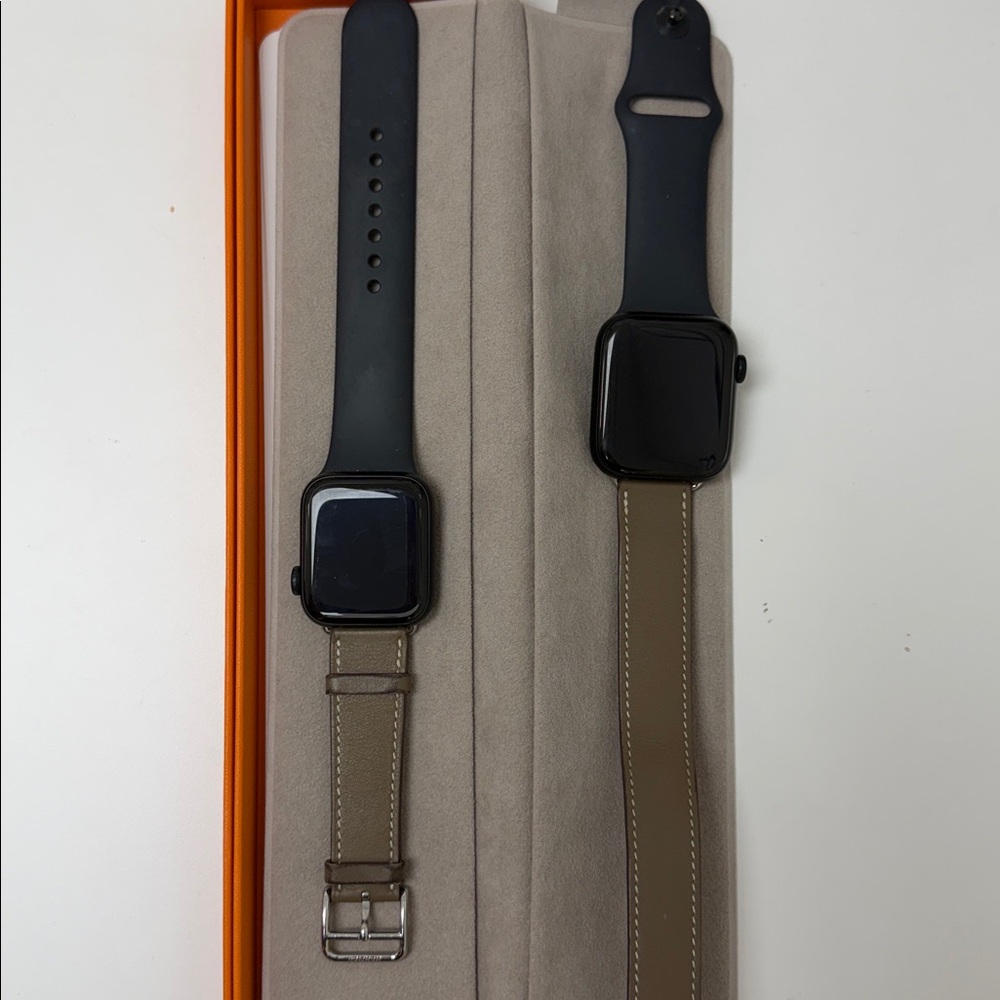 Hermes Double Tour Leather Watch Band in Taupe - Picture 14 of 15
